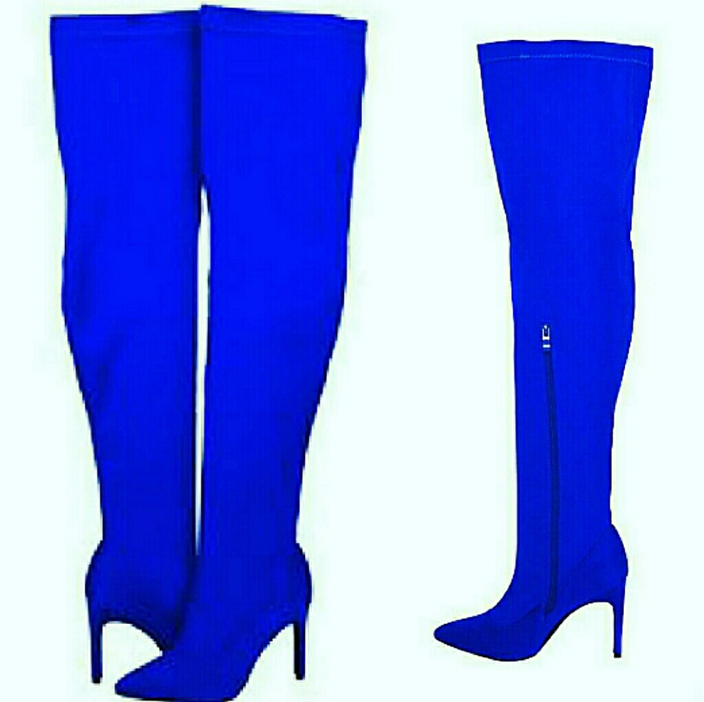 Thigh High Blue Boots